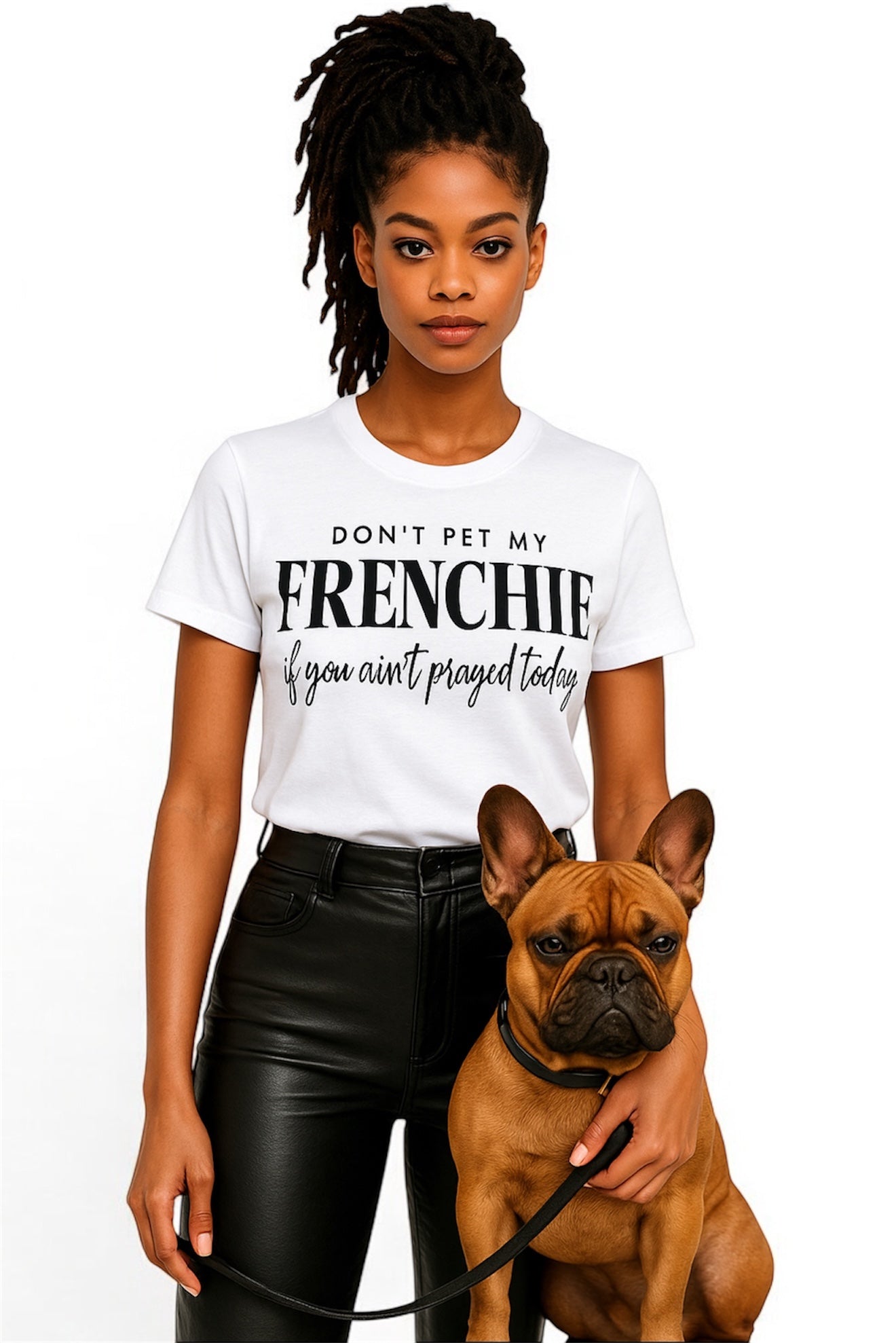 Don't Pet My Frenchie Unisex Heavy Cotton Tee, Funny Dog Lover Shirt, Pet Owner Gift, Dog Mom Tee, Animal Enthusiast Apparel