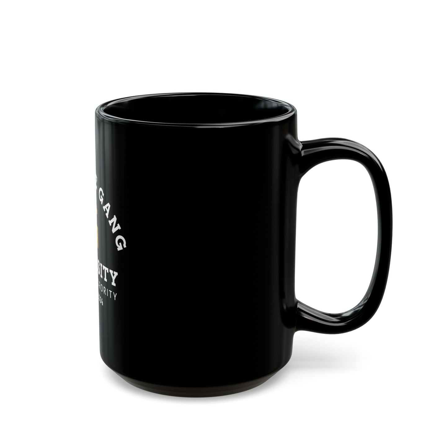 Frenchie Gang University Mug — 'Alpha Paw Sorority' Black Ceramic Coffee Cup
