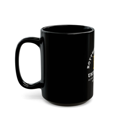 Rottweiler Gang University Coffee Mug — 'Alpha Paw Sorority' Black Ceramic Mug (11oz/15oz)