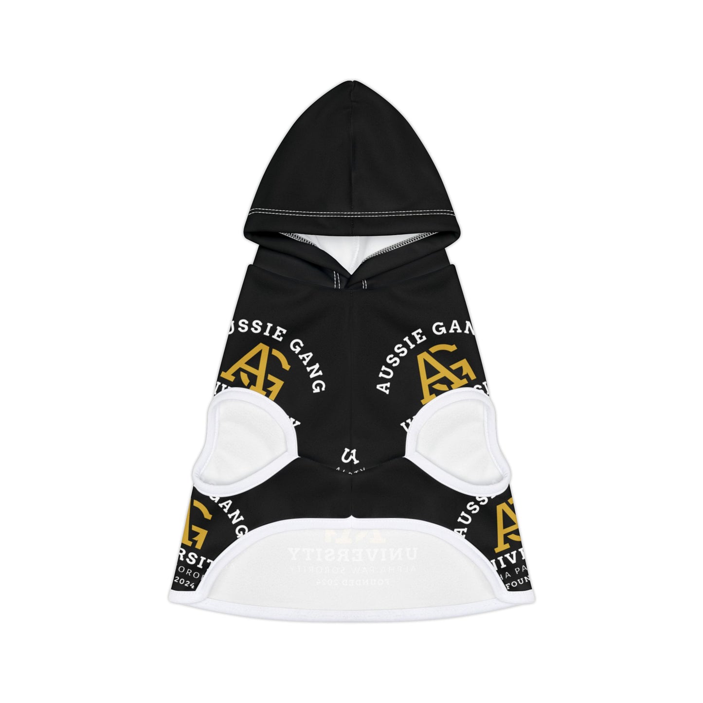Pet Hoodie — Aussie Gang University Logo Dog Hoodie