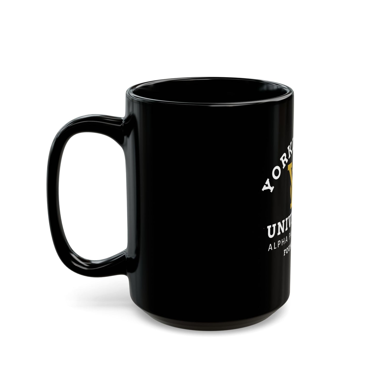 Yorkie Gang University Black Coffee Mug — 'Yorkie Gang University' Dog Lover Mug (11oz/15oz)