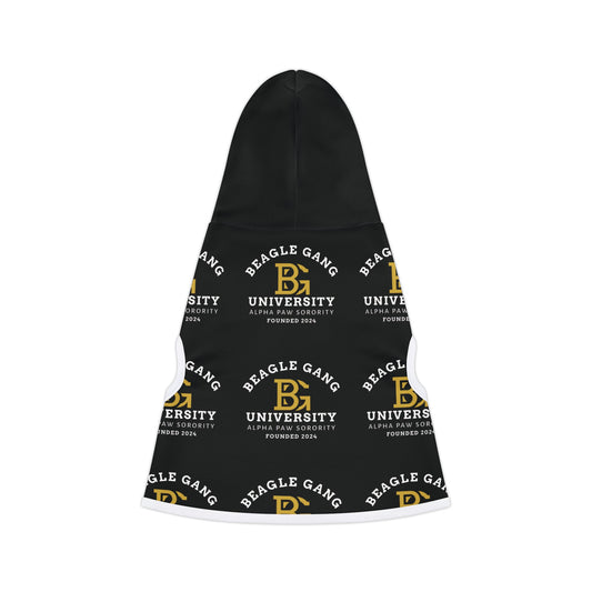 Beagle Hoodie - Beagle Gang University Logo Hoodie for Dogs