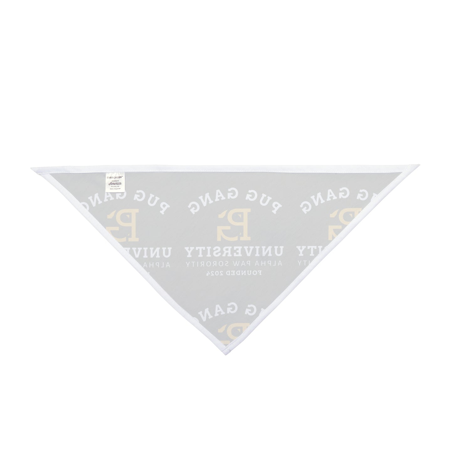 Pug Gang University Pet Bandana — 'Pug Gang' Black Dog Bandana, Alpha Paw Sorority Design