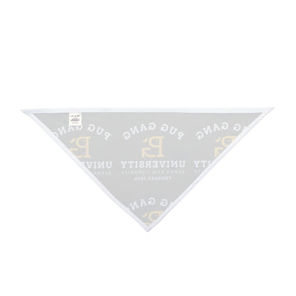 Pug Gang University Pet Bandana — 'Pug Gang' Black Dog Bandana, Alpha Paw Sorority Design