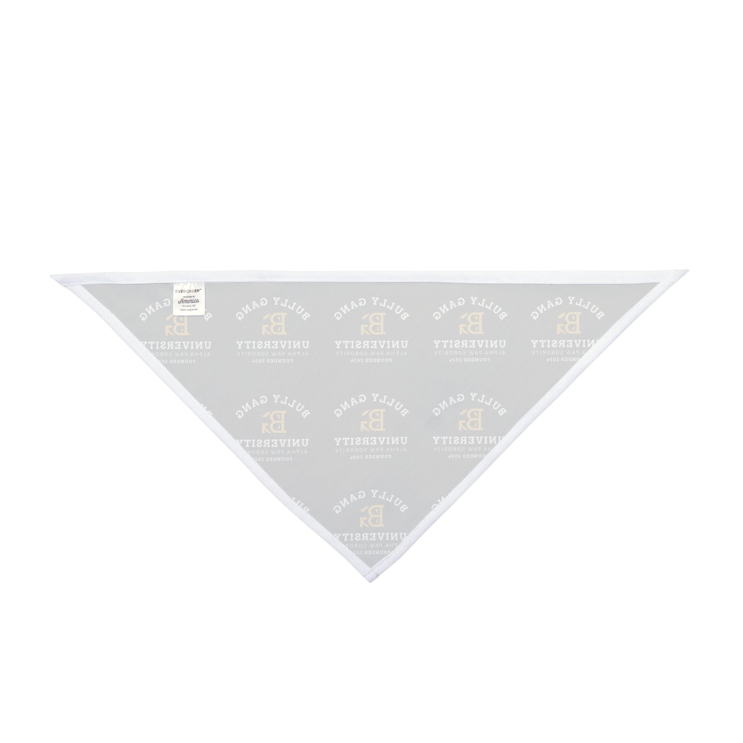 University Logo Pet Bandana — Black Repeat Emblem Dog & Cat Accessory