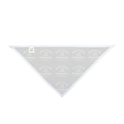 University Logo Pet Bandana — Black Repeat Emblem Dog & Cat Accessory