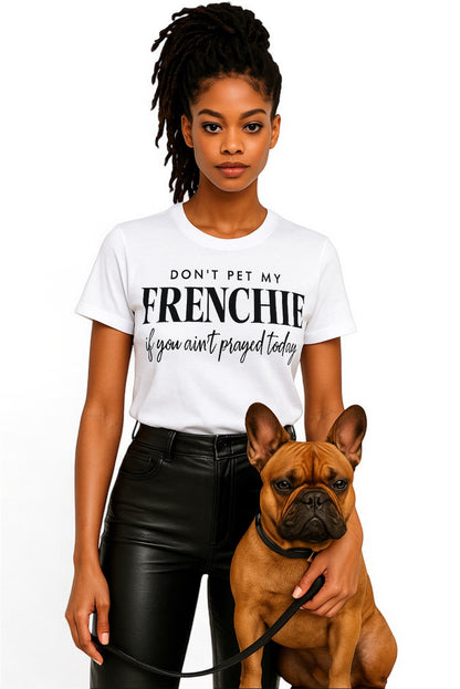 Don't Pet My Frenchie Unisex Heavy Cotton Tee, Funny Dog Lover Shirt, Pet Owner Gift, Dog Mom Tee, Animal Enthusiast Apparel