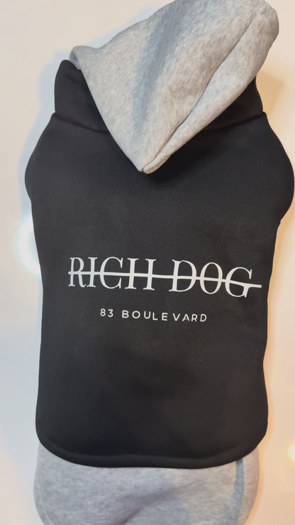 Rich Dog Signature Hoodie – Black/Grey